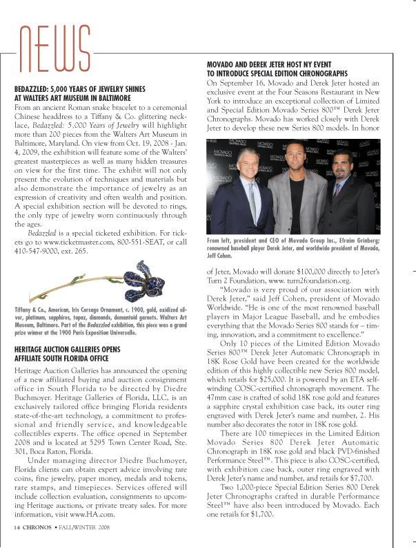 Chronos magazine feature on American watchmaking