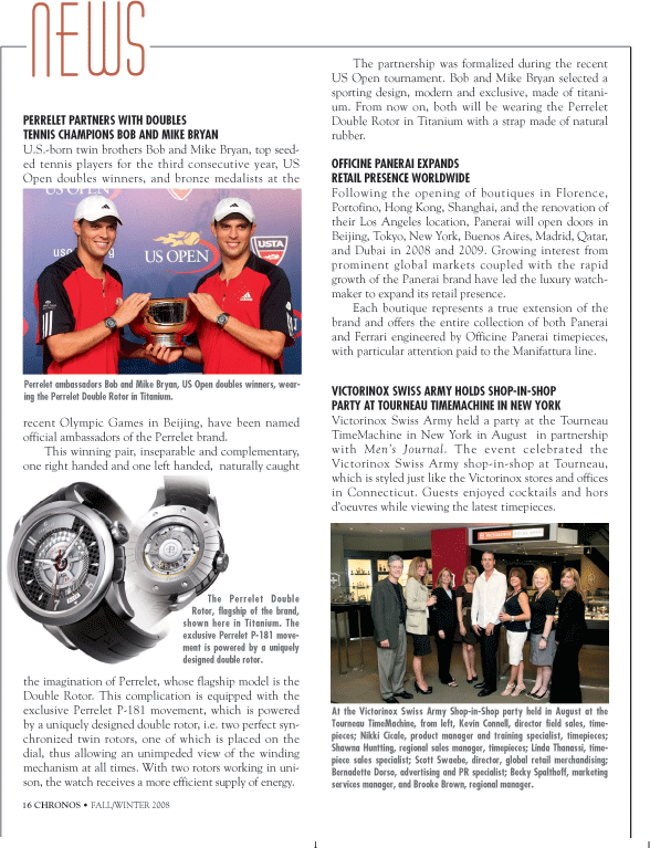 Chronos magazine feature on American watchmaking