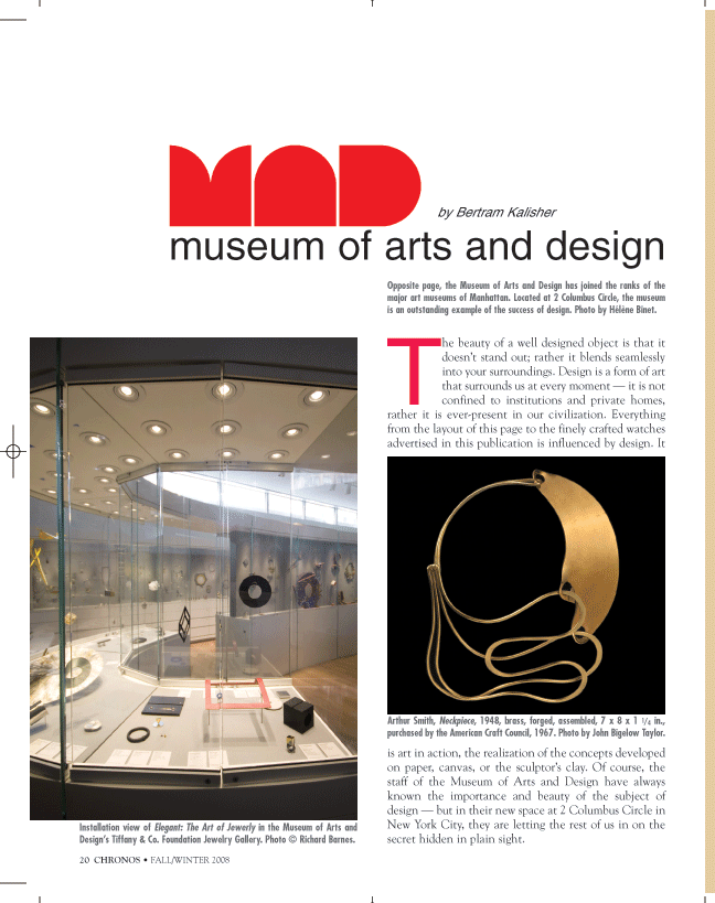 Chronos magazine feature on American watchmaking